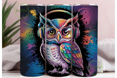 Rainbow Owl 20oz Tumbler Design Sublimation PixelChick 
