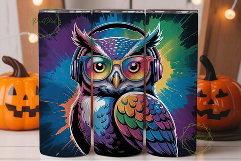 Rainbow Owl 20oz Tumbler Design Sublimation PixelChick 