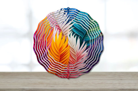 Rainbow Palm Leaves Wind Spinner Sublimation Design Bundle Sublimation Regulrcrative 