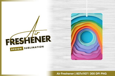 Rainbow paper cutout layers for air freshener png Sublimation Regulrcrative 