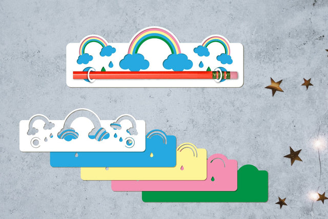 Rainbow Papercut | Pencil Holder Papercut 3D Paper zafrans studio 