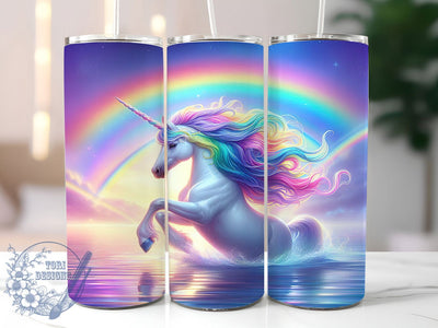 Rainbow Pastel Unicorn Fantasy Tumbler, Serene Fantasy Wrap, 20oz Tumbler Sublimation, Pastel Unicorn Design, Mystical Horse Art, Dreamy Magical Tumbler, Whimsical Fairy Tale Wrap Sublimation ToriDesigns 