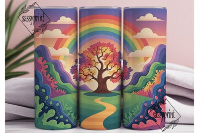 Rainbow Path Sunset 20oz Tumbler Wrap Sublimation sassyprint 