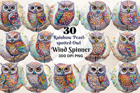 Rainbow Pearl-spotted Owl Wind Spinner Sublimation Bundle Sublimation Regulrcrative 