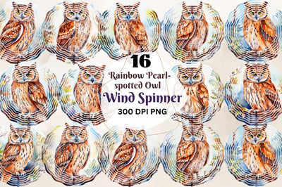 Rainbow Pearl-spotted Owl Wind Spinner Sublimation Bundle Sublimation Regulrcrative 