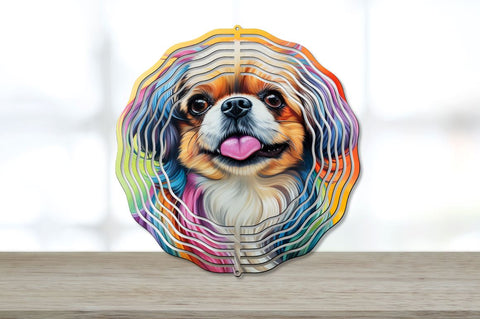 Rainbow Pekingese Dog Wind Spinner Sublimation Bundle Sublimation Regulrcrative 