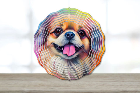 Rainbow Pekingese Dog Wind Spinner Sublimation Bundle Sublimation Regulrcrative 