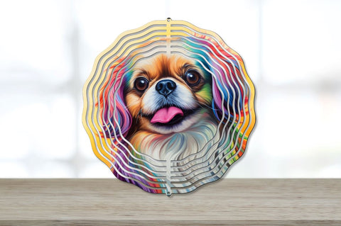 Rainbow Pekingese Dog Wind Spinner Sublimation Bundle Sublimation Regulrcrative 