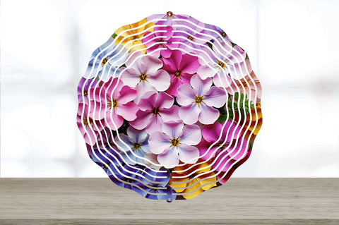 Rainbow Phlox Flowers Wind Spinner Sublimation Regulrcrative 