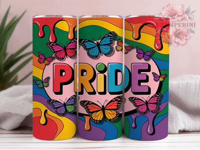 Rainbow Pride Butterfly Tumbler Wrap, Rainbow Tumbler Wrap, LGBT Tumbler Design, 20oz Sublimation Wrap, Butterfly Design, Pride Month Tumbler, Colorful Pride Wrap Sublimation Li Zamperini 