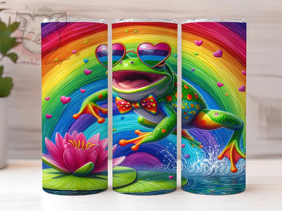 Rainbow Pride Frog Tumbler Wrap, LGBT Tumbler Wrap, 20oz Pride Wrap, Frog Sublimation Design, Rainbow Tumbler Wrap, Cute Pride Tumbler, Pride Month Animal Sublimation Lara' s Designs 
