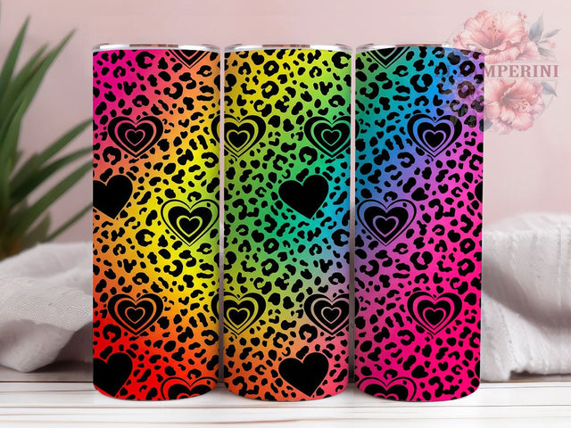 Rainbow Pride Leopard Print Tumbler Wrap, LGBT Tumbler Wrap, 20oz Pride Wrap, Leopard Print Tumbler, Rainbow Tumbler Wrap, Pride Month Design, Colorful Pride Wrap Sublimation Li Zamperini 