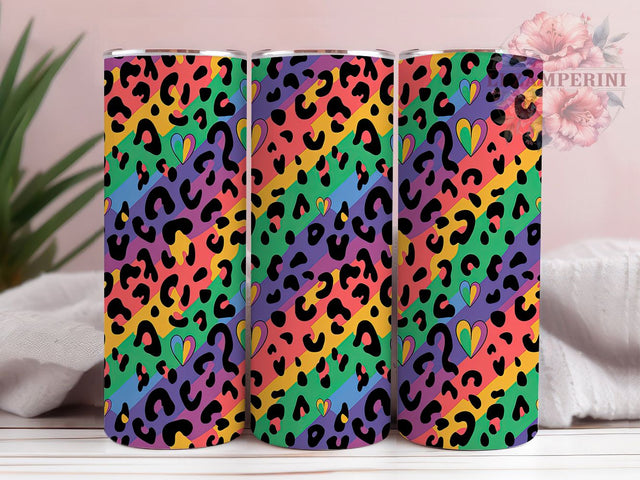 Rainbow Pride Leopard Print Tumbler Wrap, LGBT Tumbler Wrap, 20oz Pride Wrap, Leopard Print Tumbler, Rainbow Tumbler Wrap, Pride Month Design, Colorful Pride Wrap Sublimation Li Zamperini 
