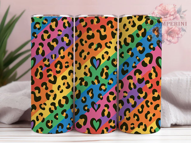 Rainbow Pride Leopard Print Tumbler Wrap, LGBT Tumbler Wrap, 20oz Pride Wrap, Leopard Print Tumbler, Rainbow Tumbler Wrap, Pride Month Design, Colorful Pride Wrap Sublimation Li Zamperini 