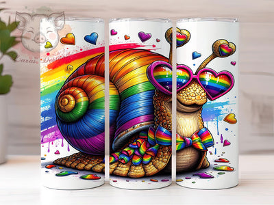 Rainbow Pride Snail Tumbler Wrap, LGBT Tumbler Wrap, 20oz Pride Wrap, Snail Sublimation Design, Rainbow Tumbler Wrap, Cute Pride Tumbler, Pride Month Design Sublimation Lara' s Designs 