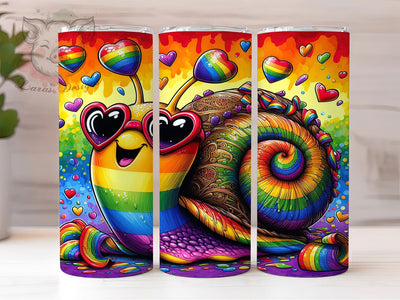 Rainbow Pride Snail Tumbler Wrap, LGBT Tumbler Wrap, 20oz Pride Wrap, Snail Sublimation Design, Rainbow Tumbler Wrap, Cute Pride Tumbler, Pride Month Design Sublimation Lara' s Designs 
