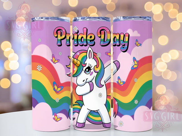 Rainbow Pride Unicorn Tumbler Wrap, LGBTQ Unicorn Cup, Rainbow Unicorn Wrap, Unicorn Pride Tumbler, Sublimation Unicorn Tumbler, 20Oz Pride Unicorn Cup, Pride Unicorn Drinkware Sublimation SvggirlplusArt 