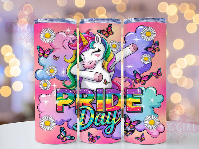 Rainbow Pride Unicorn Tumbler Wrap, LGBTQ Unicorn Cup, Rainbow Unicorn Wrap, Unicorn Pride Tumbler, Sublimation Unicorn Tumbler, 20Oz Pride Unicorn Cup, Pride Unicorn Drinkware Sublimation SvggirlplusArt 