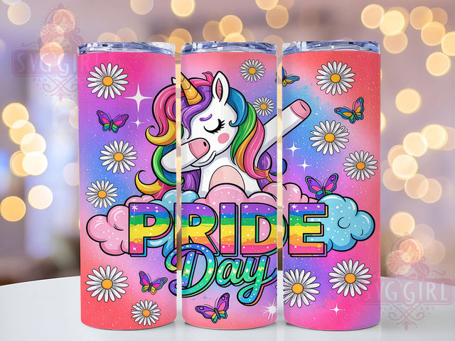 Rainbow Pride Unicorn Tumbler Wrap, LGBTQ Unicorn Cup, Rainbow Unicorn Wrap, Unicorn Pride Tumbler, Sublimation Unicorn Tumbler, 20Oz Pride Unicorn Cup, Pride Unicorn Drinkware Sublimation SvggirlplusArt 