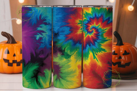 Rainbow Psychedelic Tie Dye 20oz Tumbler Sublimation PixelChick 
