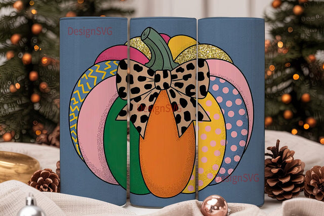 Rainbow Pumpkin 20oz Tumbler Design Sublimation DesignSVG 