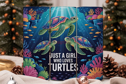 Rainbow Sea Turtle Tumbler Wrap Sublimation DesignSVG 