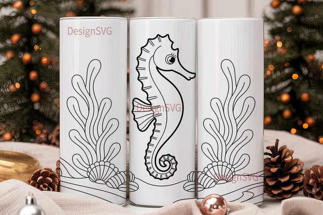 Rainbow Seahorse 20oz Tumbler Wrap Sublimation DesignSVG 