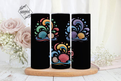 Rainbow Seashells 20oz Tumbler Wrap Sublimation sassyprint 