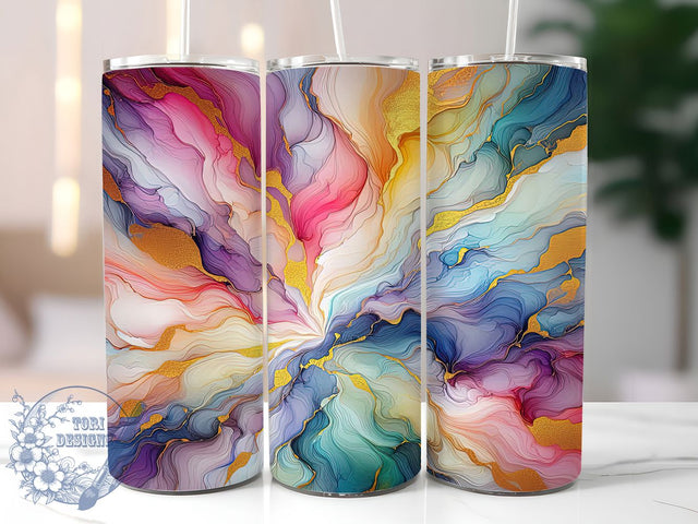 Rainbow Sherbet Marble 20oz Pastel Tumbler, Rainbow Tumbler, Sherbet Marble, Colorful Wrap, 20oz Sublimation, Vibrant Design, Summer Decor, Pastel Colors Sublimation ToriDesigns 