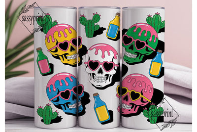 Rainbow Skulls & Hearts 20oz Tumbler Sublimation sassyprint 