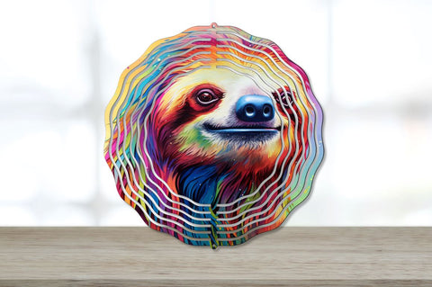 Rainbow Sloth Wind Spinner Sublimation Designs Bundle Sublimation Regulrcrative 