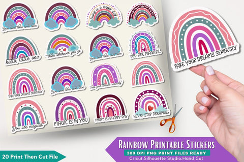 Rainbow Stickers Bundle Sublimation Regulrcrative 