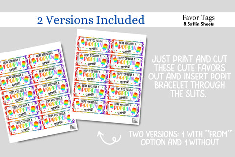 Rainbow Summer Pop It Fidget Bracelet Digital Paper Cards Pride Digital Pattern Fine Purple Elephant Creations 