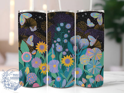Rainbow Sunflower Butterfly Tumbler, Leopard Butterfly Tumbler, Colorful Floral Wrap, Exotic Butterfly Wrap, Artistic Sunflower Wrap, Sublimation Design, Trendy Gift Idea Sublimation ToriDesigns 