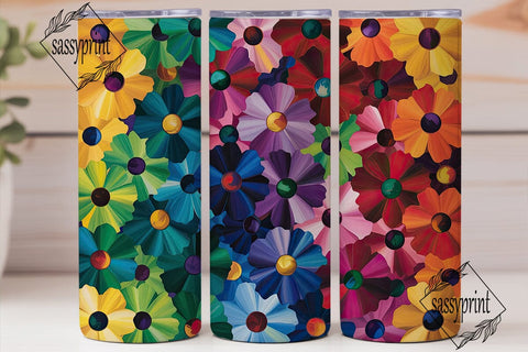 Rainbow Sunflower Gradient Tumbler Wrap Sublimation sassyprint 