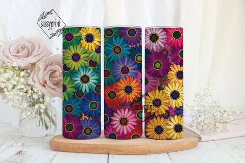 Rainbow Sunflower Gradient Tumbler Wrap Sublimation sassyprint 