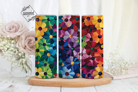 Rainbow Sunflower Gradient Tumbler Wrap Sublimation sassyprint 