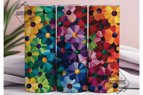Rainbow Sunflower Gradient Tumbler Wrap Sublimation sassyprint 
