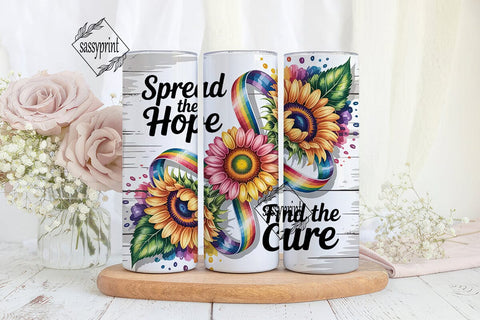 Rainbow Sunflower Hope Tumbler Wrap Sublimation sassyprint 