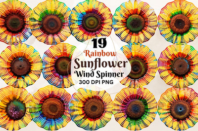Rainbow Sunflower Wind Spinner Sublimation Bundle Sublimation Regulrcrative 