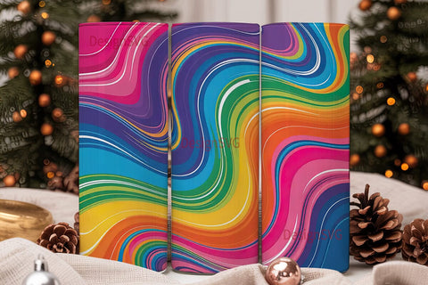Rainbow Swirl 20oz Tumbler Wrap Sublimation DesignSVG 