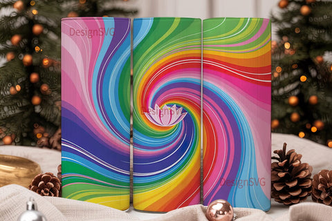 Rainbow Swirl 20oz Tumbler Wrap Sublimation DesignSVG 