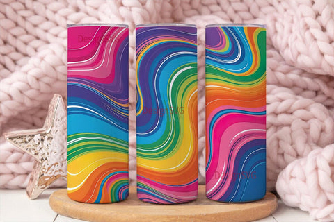 Rainbow Swirl 20oz Tumbler Wrap Sublimation DesignSVG 
