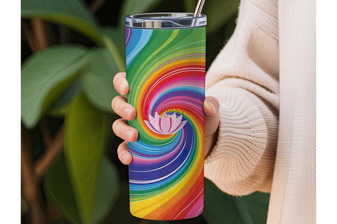 Rainbow Swirl 20oz Tumbler Wrap Sublimation DesignSVG 