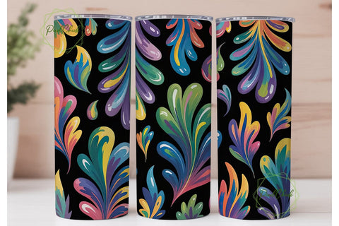 Rainbow Swirl Abstract 20oz Tumbler Wrap Sublimation PixelChick 