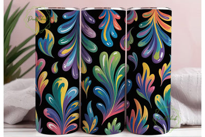 Rainbow Swirl Abstract 20oz Tumbler Wrap Sublimation PixelChick 
