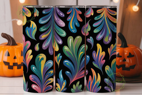 Rainbow Swirl Abstract 20oz Tumbler Wrap Sublimation PixelChick 
