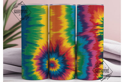 Rainbow Swirl Tie-Dye 20oz Tumbler Wrap Sublimation sassyprint 