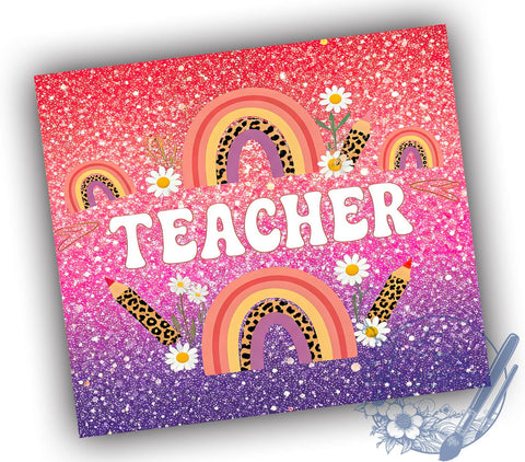 Rainbow Teacher Gift 20oz Tumbler, Teacher Gift, 20oz Sublimation, Colorful Drinkware, Educational Gift, Teacher Appreciation, Unique Tumbler Wrap Sublimation ToriDesigns 