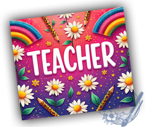 Rainbow Teacher Gift 20oz Tumbler, Teacher Gift, 20oz Sublimation, Colorful Drinkware, Educational Gift, Teacher Appreciation, Unique Tumbler Wrap Sublimation ToriDesigns 